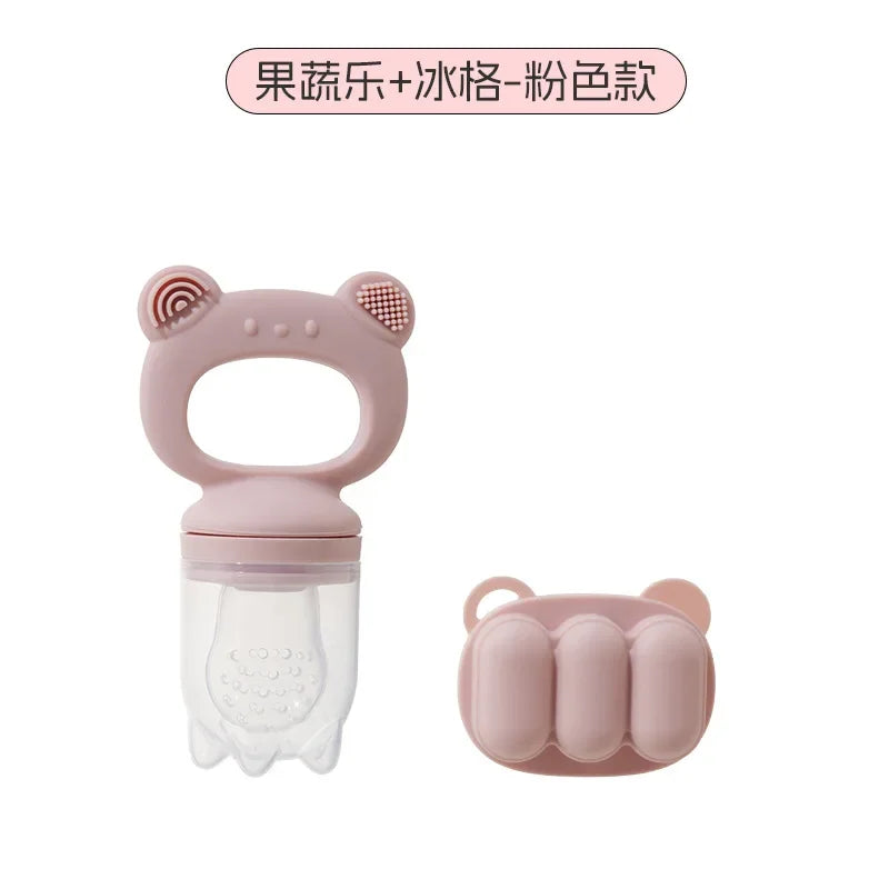 Silicone Baby Fruit Feeder with Freezer Tray Set
