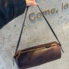 Vintage Y2K Vegetable-Tanned Leather Cylinder Bag