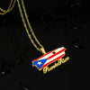 Stainless Steel Puerto Rico Map Pendant Necklace