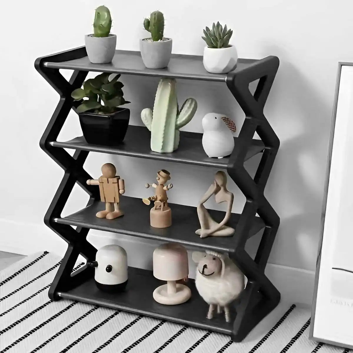 4-Tier X-Frame Shoe Storage Rack