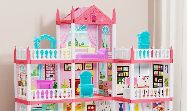 Enchanted Princess Castle DIY Dollhouse with LED Lights