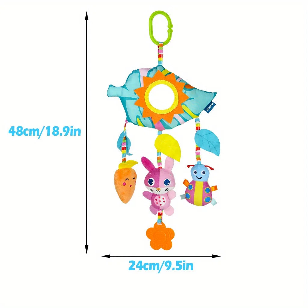 Rainbow Plush Car Hanging Toy with Jingle Bell