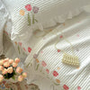 Embroidered Tulip Coverlet Set with Pillow Shams