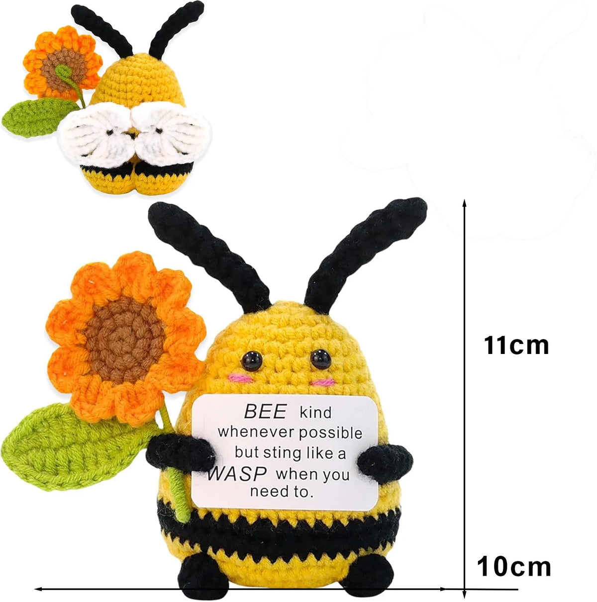 Handmade Crochet Amigurumi Doll with Love and Encouragement