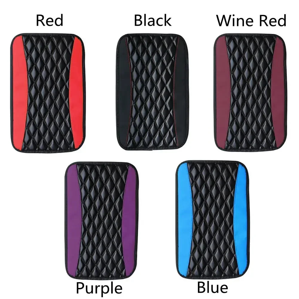 Universal Leather Car Armrest Cover with Non-Slip Padding