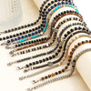 Natural Stone & Stainless Steel Beaded Bracelet