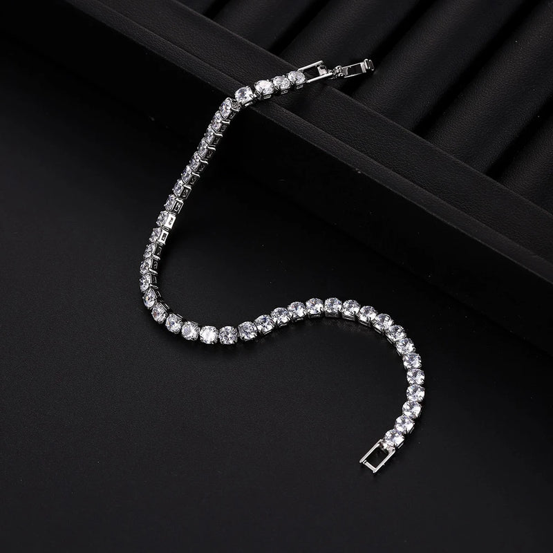 Iced-Out Cubic Zirconia Tennis Bracelet