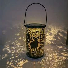 Solar Deer Garden Lantern with Forest Projection