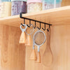 6-Hook Under Cabinet Storage Rack for Kitchen and Closet Organization