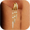 Gold Plated Triple Huggie Stud Earrings