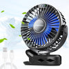 USB-Rechargeable Clip-On Desk Fan with Digital Display