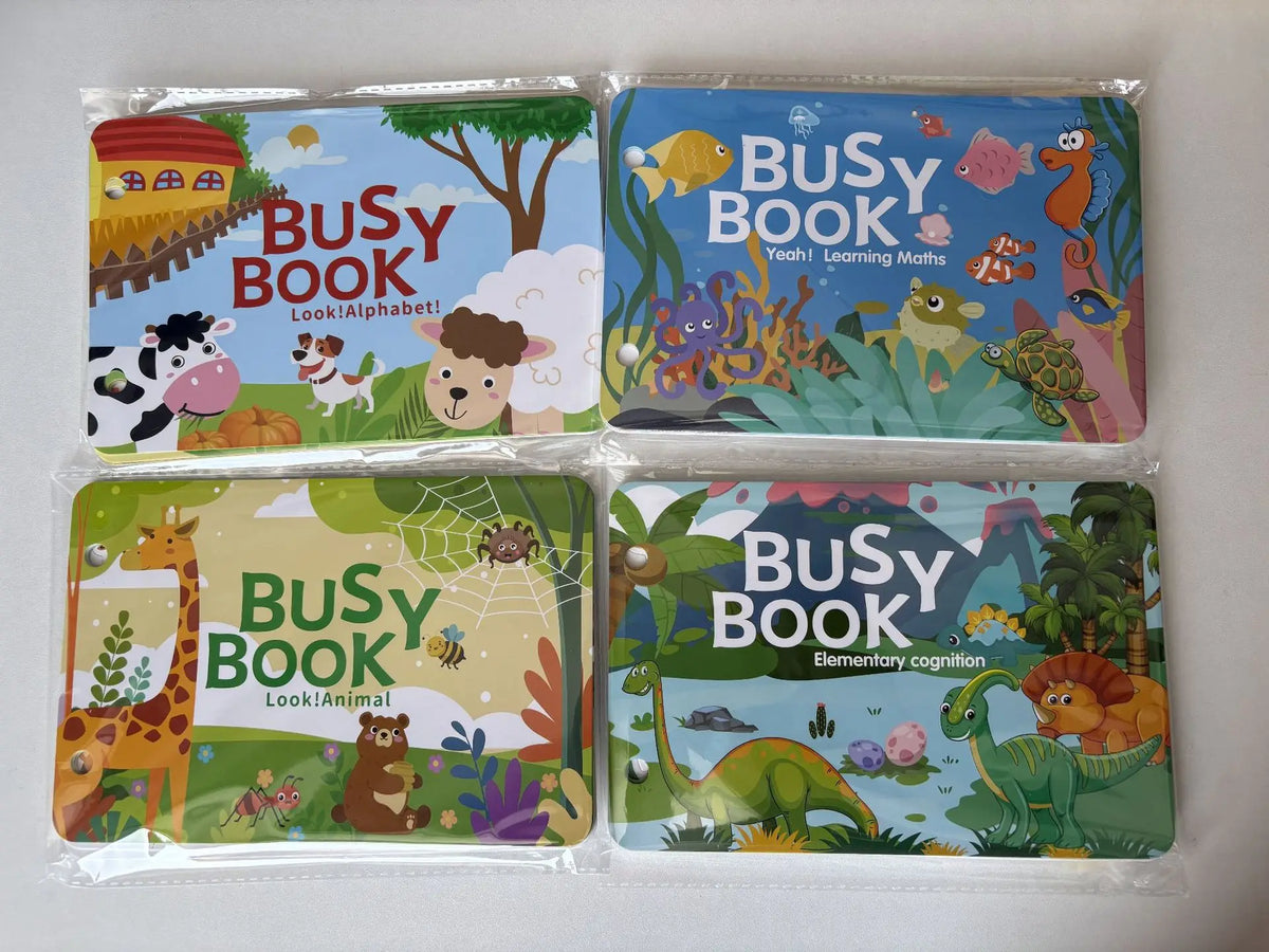 Montessori Busy Book for Toddlers – Reusable Sticker & Velcro Learning Activities