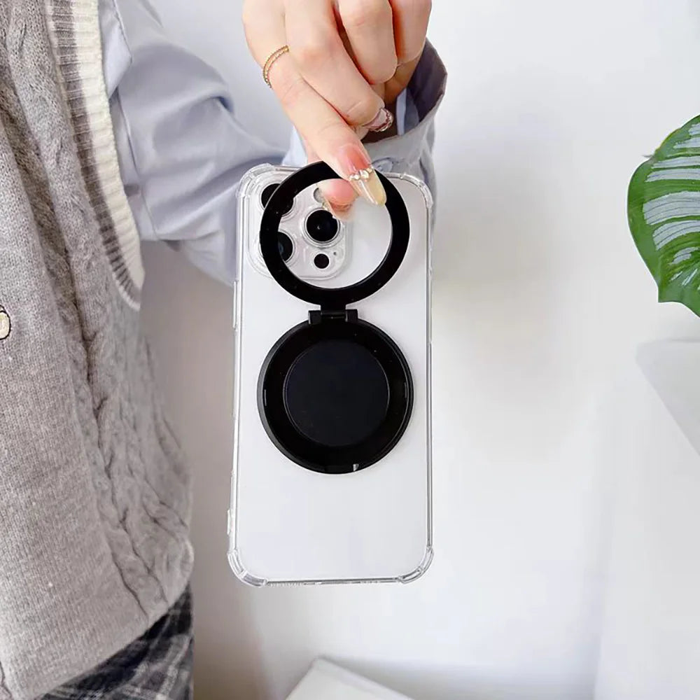 360° Rotatable Phone Ring Kickstand – Foldable Grip & Desktop Stand