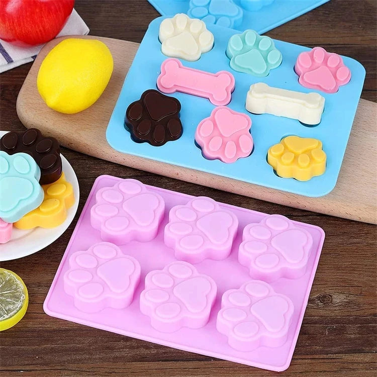 Pet Paw Print Silicone Mold Set for Baking and Treats
