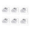 A set of clear adhesive curtain rod hooks designed as a nail-free clamp for showers and storage.