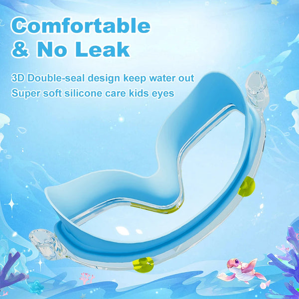 Panorama-Schwimmbrille für Kinder mit Ohrstöpseln