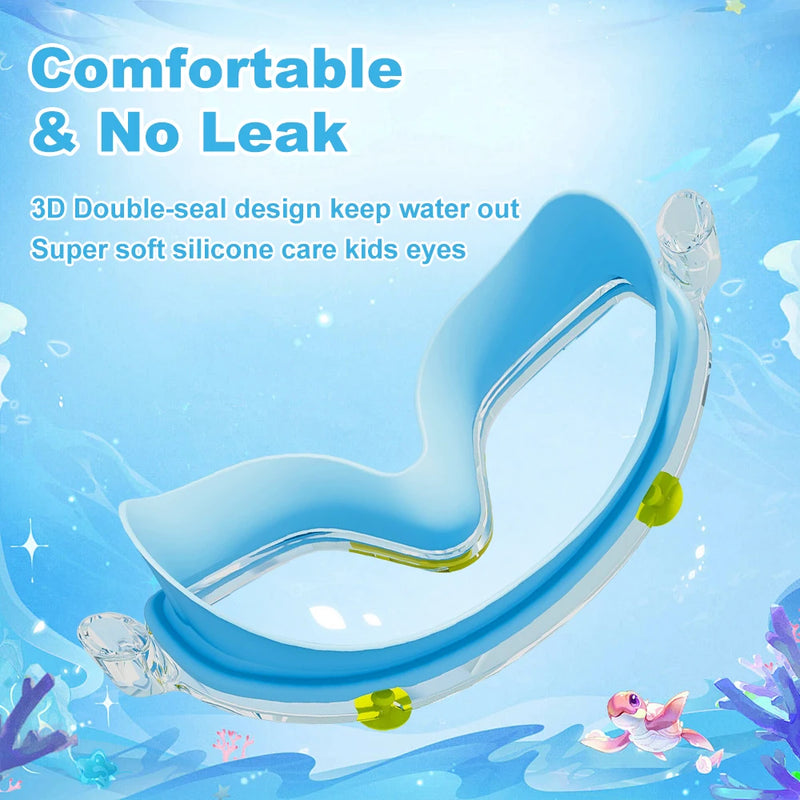 Panorama-Schwimmbrille für Kinder mit Ohrstöpseln