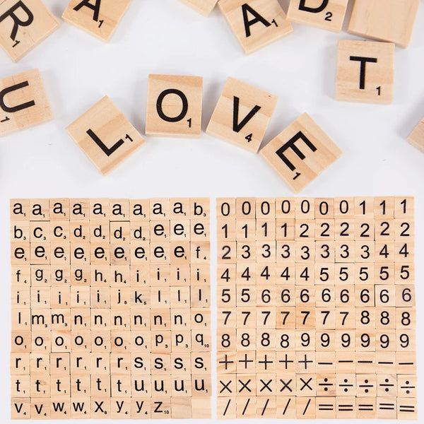 Wooden Alphabet & Number Learning Blocks Set (100 Pieces)