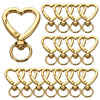 A set of gold heart-shaped spring hook keychains for keys, bags, and luggage.