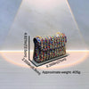Crystal-Embellished Evening Clutch Bag with Chain Strap