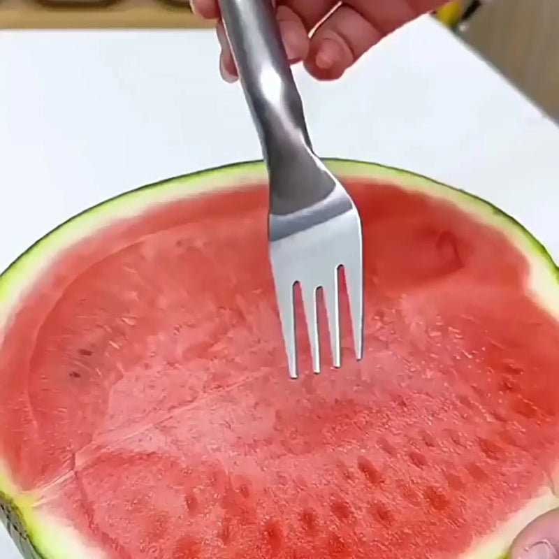 2-in-1 Stainless Steel Watermelon Cutter and Fork