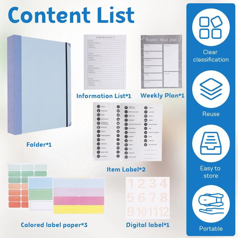 Organisateur de Documents Portable avec Rangement Multi-Poches