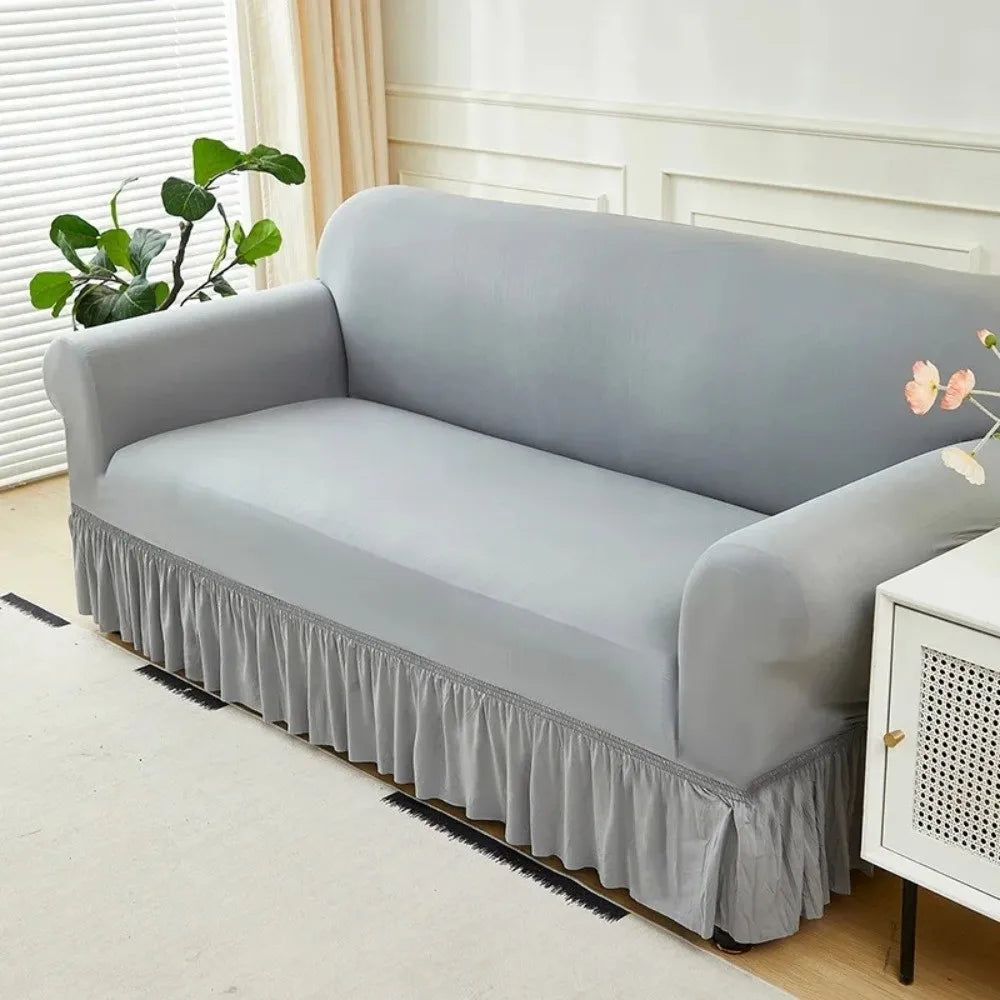 Stretch Sofa Slipcover with Skirted Edge