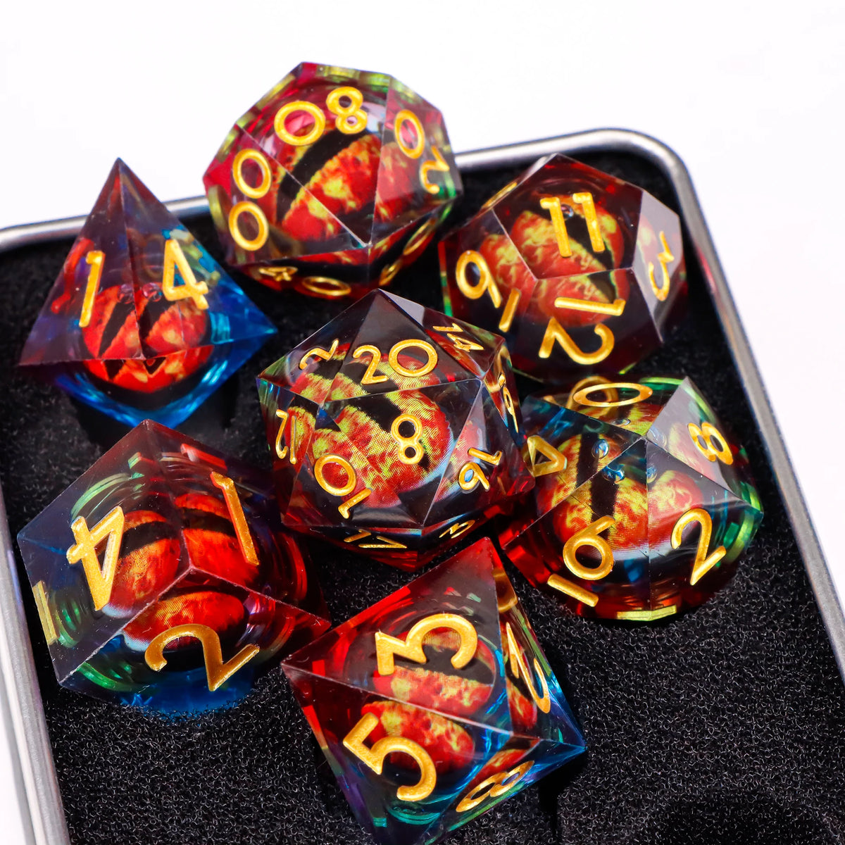Beholder's Eye Sharp Edge Resin Dice Set for D&D
