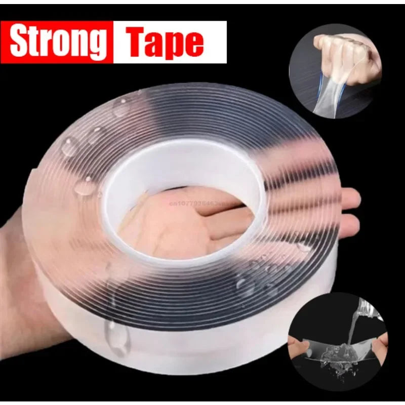 Transparent Nano Double-Sided Tape – Strong, Reusable & Waterproof