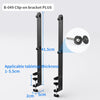 Black B-049 Clip-on bracket PLUS for tabletop organization with adjustable height and mounting holes