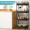 3-Tier Plastic Utility Cart with Lockable Wheels