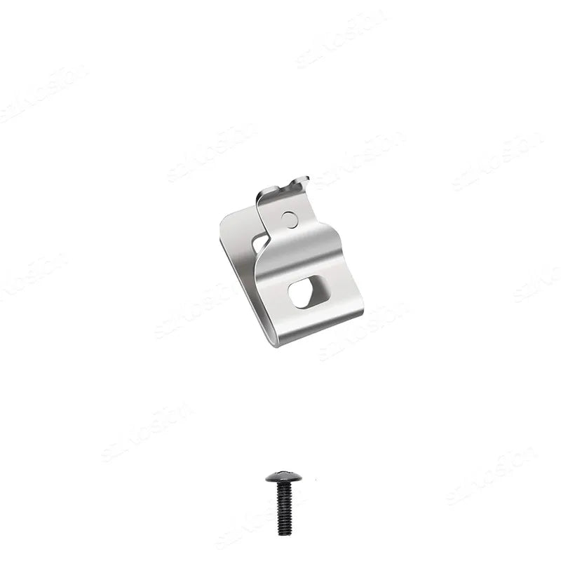 Stainless steel belt clip hook for Dewalt 20V MAX drills.