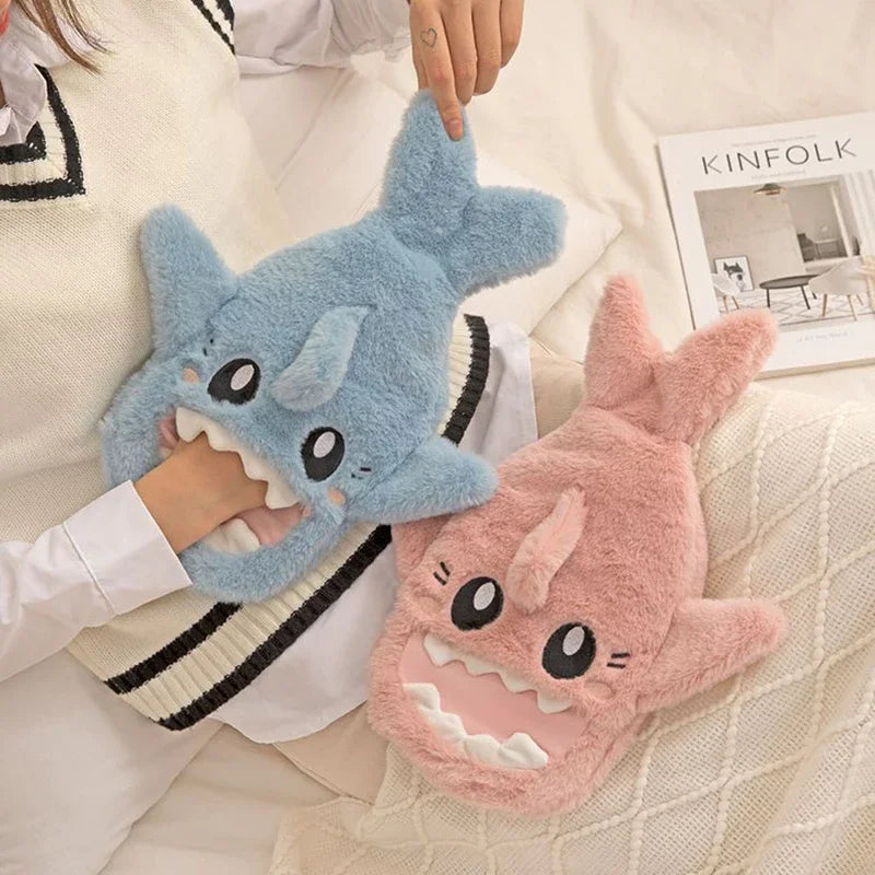 Plush Shark Hot Water Bottle with Detachable Cover