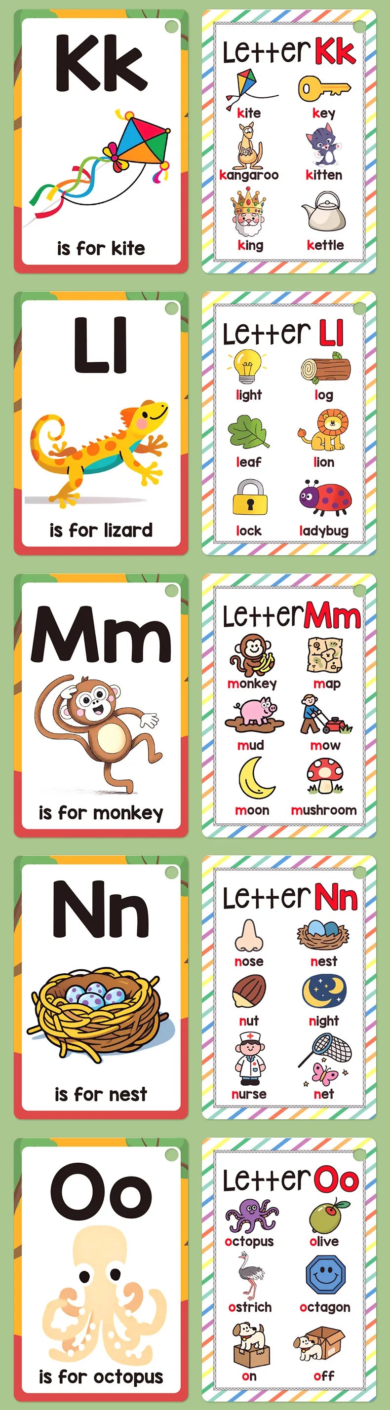 Alphabet Flash Cards for Early Learning & Montessori Education
