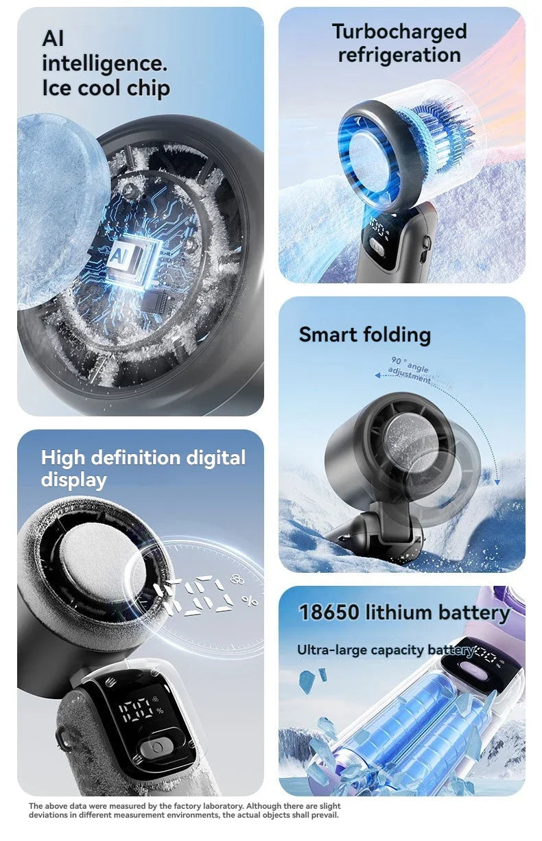 Portable Foldable Neck Fan with Stepless Speed Control