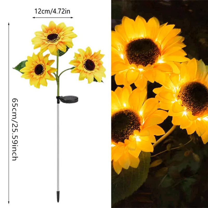 Solar-Powered Sunflower Garden Lights
