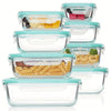 8-Piece Borosilicate Glass Food Storage Set with Leak-Proof Lids