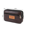 A brown genuine cowhide leather crossbody sling bag with a flap and zipper.