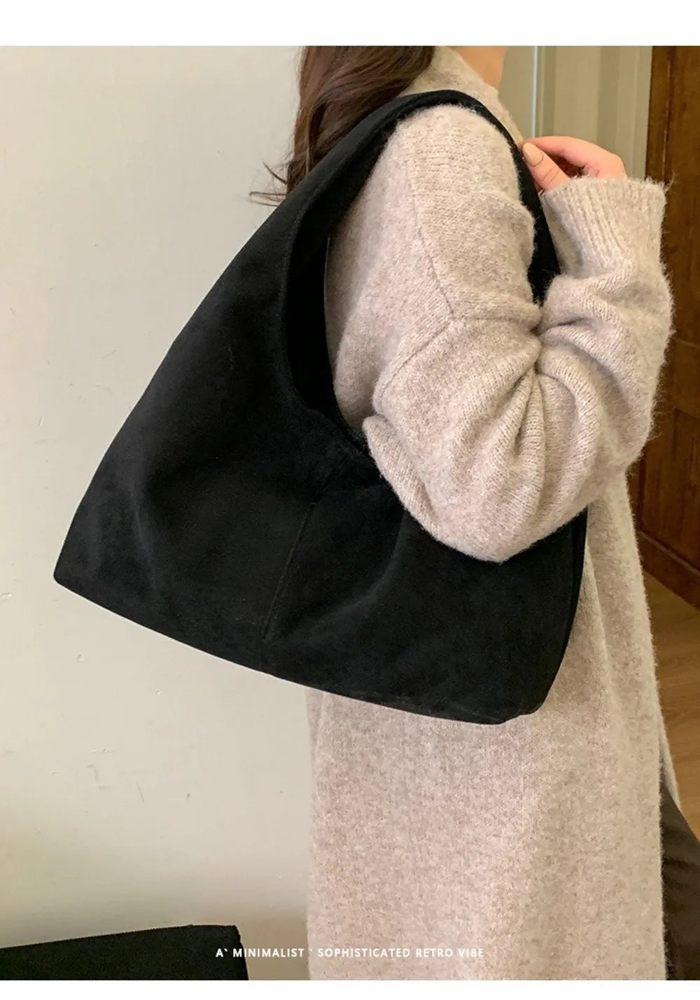 Retro Suede Shoulder Bag with Large Capacity