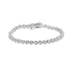 Heart Tennis Jewelry Set with Geometric Bezel