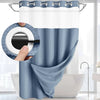 Double-Layer Waffle Shower Curtain with Built-in Snap Liner