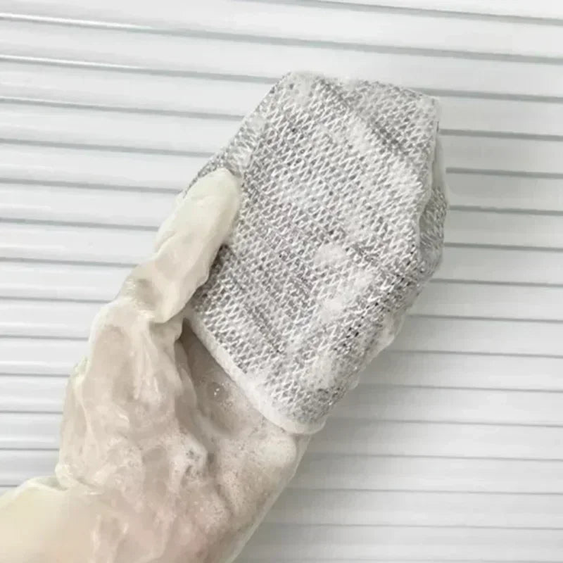 Double-Layer Steel Wire Cleaning Cloth with Microfiber Mesh
