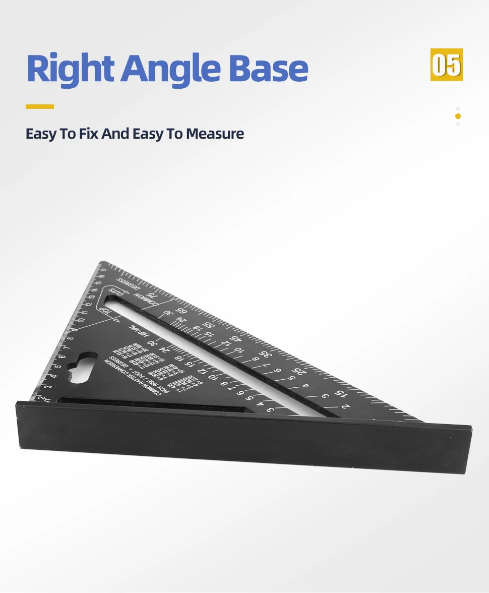 7-Inch Aluminum Alloy Triangle Ruler for Precision Marking