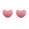 A pair of pink silicone heart beads used for DIY jewelry making.