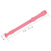 Pink 8-hole soprano recorder with a cleaning rod shown in profile view.