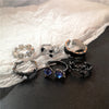 Punk Crystal Heart Butterfly Geometric Ring
