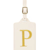 Personalized Embroidered Leather Luggage Tag with Letter Initial
