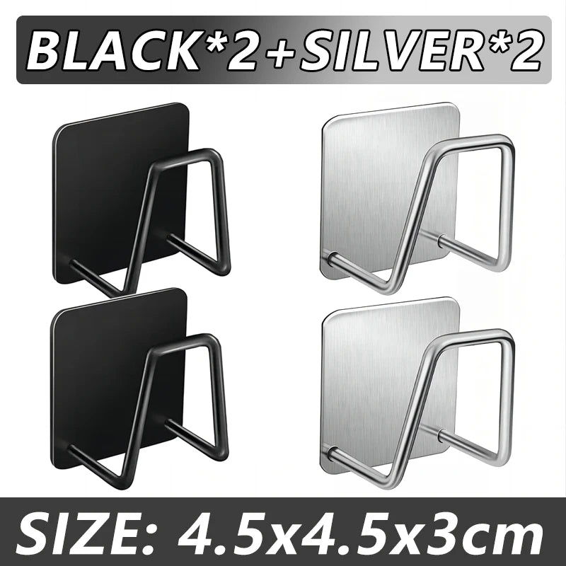 Self-Adhesive Stainless Steel Sponge Holder for Kitchen Sink