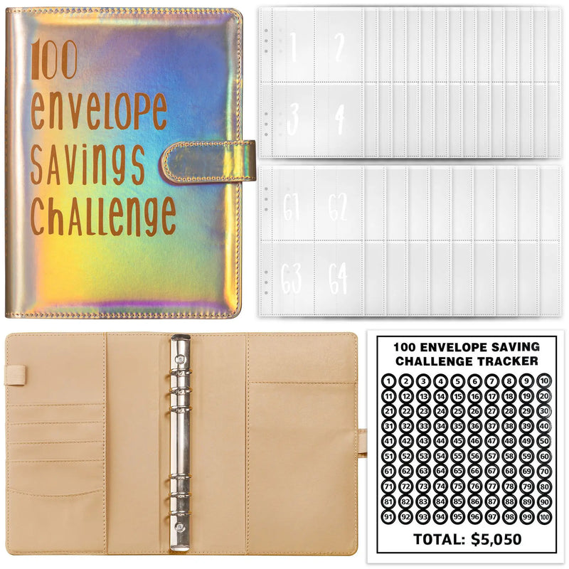 A5 Money Savings Challenge Binder with Cash Envelopes