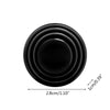 A black car door shock absorbing gasket with concentric rings shown from above.